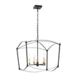 Load image into Gallery viewer, Farmhouze Light-Vintage 5-Light Candle Arched Square Cage Chandelier-Ceiling Light-Black-
