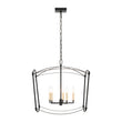 Load image into Gallery viewer, Farmhouze Light-Vintage 5-Light Candle Arched Square Cage Chandelier-Ceiling Light-Black-
