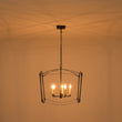 Load image into Gallery viewer, Farmhouze Light-Vintage 5-Light Candle Arched Square Cage Chandelier-Ceiling Light-Black-
