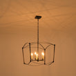 Load image into Gallery viewer, Farmhouze Light-Vintage 5-Light Candle Arched Square Cage Chandelier-Ceiling Light-Black-
