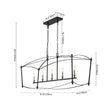 Load image into Gallery viewer, Farmhouze Light-Vintage 5-Light Candle Style Arched Rectangle Island Chandelier-Ceiling Light-Black-
