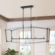 Load image into Gallery viewer, Farmhouze Light-Vintage 5-Light Candle Style Arched Rectangle Island Chandelier-Ceiling Light-Black-
