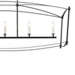 Load image into Gallery viewer, Farmhouze Light-Vintage 5-Light Candle Style Arched Rectangle Island Chandelier-Ceiling Light-Black-
