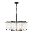 Load image into Gallery viewer, Farmhouze Light-Vintage 6-Light Water Glass Wide Drum Lantern Chandelier-Chandelier-Black-
