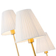 Load image into Gallery viewer, Farmhouze Light-Vintage 6-Light White Pleated Fabric Tiered Candle Chandelier-Chandelier-Brass-
