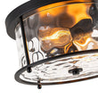 Load image into Gallery viewer, Farmhouze Light - Vintage Black 2 - Light Water Glass Drum Semi Flush Mount - Ceiling Light - Black - 
