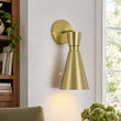 Load image into Gallery viewer, Farmhouze Light-Vintage Brass 1-Light Perforated Cone Arm Wall Sconce-Wall Sconce-1 Pack-
