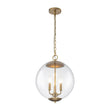 Load image into Gallery viewer, Farmhouze Light-Vintage Brass 3-Light Candle Style Clear Glass Globe Pendant-Pendant-Brass-
