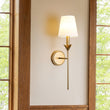 Load image into Gallery viewer, Farmhouze Light-Vintage Brass Candle Style 1-Light White Fabric Wall Sconce-Wall Sconce-1 Pack-
