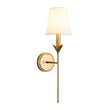 Load image into Gallery viewer, Farmhouze Light-Vintage Brass Candle Style 1-Light White Fabric Wall Sconce-Wall Sconce-1 Pack-
