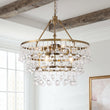 Load image into Gallery viewer, Farmhouze Light-Vintage Brass Luxury 3-Tier Round Crystal Accented Chandelier-Chandelier-23.6 in-

