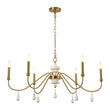 Load image into Gallery viewer, Farmhouze Light - Vintage Brass Scroll 6 - Light Candle Style Chandelier - Chandelier - Brass - 
