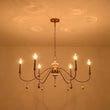 Load image into Gallery viewer, Farmhouze Light - Vintage Brass Scroll 6 - Light Candle Style Chandelier - Chandelier - Brass - 

