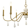 Load image into Gallery viewer, Farmhouze Light - Vintage Brass Scroll 6 - Light Candle Style Chandelier - Chandelier - Brass - 
