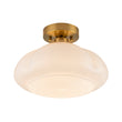 Load image into Gallery viewer, Farmhouze Light-Vintage Chic Opal Glass Petal Edge Semi Flush Ceiling Light-Ceiling Light-Brass-
