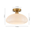Load image into Gallery viewer, Farmhouze Light-Vintage Chic Opal Glass Petal Edge Semi Flush Ceiling Light-Ceiling Light-Brass-
