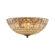 Load image into Gallery viewer, Farmhouze Light-Vintage Distressed Bronze Round Crystal Cage Flush Mount Light-Ceiling Light-Bronze-
