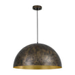Load image into Gallery viewer, Farmhouze Light - Vintage Distressed Brown Oversized Metal Dome Pendant - Chandelier - 23in - 
