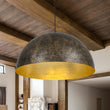 Load image into Gallery viewer, Farmhouze Light - Vintage Distressed Brown Oversized Metal Dome Pendant - Chandelier - 23in - 
