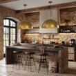 Load image into Gallery viewer, Farmhouze Light - Vintage Distressed Brown Oversized Metal Dome Pendant - Chandelier - 23in/Aged Gold - 
