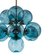 Load image into Gallery viewer, Farmhouze Light-Vintage Glam 10-Light Amber Glass Globe Bubble Chandelier-Chandelier-Blue Glass-
