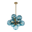 Load image into Gallery viewer, Farmhouze Light-Vintage Glam 10-Light Amber Glass Globe Bubble Chandelier-Chandelier-Blue Glass-
