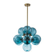 Load image into Gallery viewer, Farmhouze Light-Vintage Glam 10-Light Amber Glass Globe Bubble Chandelier-Chandelier-Blue Glass-
