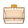 Load image into Gallery viewer, Farmhouze Light-Vintage Gold Bamboo Frame Fabric Square Semi-Flush Ceiling Light-Ceiling Light-16 in-
