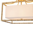 Load image into Gallery viewer, Farmhouze Light-Vintage Gold Bamboo Frame Fabric Square Semi-Flush Ceiling Light-Ceiling Light-16 in-
