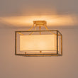 Load image into Gallery viewer, Farmhouze Light-Vintage Gold Bamboo Frame Fabric Square Semi-Flush Ceiling Light-Ceiling Light-16 in-
