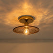 Load image into Gallery viewer, Farmhouze Light-Vintage Hand-Blown Molten Amber Glass Shade Ceiling Light-Ceiling Light-Saucer - 2 Packs-
