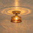 Load image into Gallery viewer, Farmhouze Light-Vintage Hand-Blown Molten Amber Glass Shade Ceiling Light-Ceiling Light-Saucer - 2 Packs-
