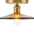 Load image into Gallery viewer, Farmhouze Light-Vintage Hand-Blown Molten Amber Glass Shade Ceiling Light-Ceiling Light-Saucer - 2 Packs-
