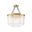 Load image into Gallery viewer, Farmhouze Light-Vintage Luxe 2-Tier Brass Dazzling Crystal Round Ceiling Light-Ceiling Light-15.7 in-
