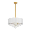 Load image into Gallery viewer, Farmhouze Light-Vintage Luxe Crystal White Fabric Drum Lantern Pendant-Chandelier-17.7 in-
