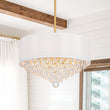Load image into Gallery viewer, Farmhouze Light-Vintage Luxe Crystal White Fabric Drum Lantern Pendant-Chandelier-17.7 in-
