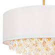 Load image into Gallery viewer, Farmhouze Light-Vintage Luxe Crystal White Fabric Drum Lantern Pendant-Chandelier-17.7 in-
