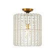 Load image into Gallery viewer, Farmhouze Light-Vintage Luxe Faceted Crystal Tall Cylindrical Cage Ceiling Light-Ceiling Light-Brass-
