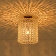 Load image into Gallery viewer, Farmhouze Light-Vintage Luxe Faceted Crystal Tall Cylindrical Cage Ceiling Light-Ceiling Light-Brass-

