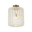 Load image into Gallery viewer, Farmhouze Light-Vintage Luxe Faceted Crystal Tall Cylindrical Cage Ceiling Light-Ceiling Light-Brass-
