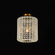 Load image into Gallery viewer, Farmhouze Light-Vintage Luxe Faceted Crystal Tall Cylindrical Cage Ceiling Light-Ceiling Light-Brass-

