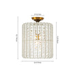 Load image into Gallery viewer, Farmhouze Light-Vintage Luxe Faceted Crystal Tall Cylindrical Cage Ceiling Light-Ceiling Light-Brass-

