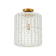 Load image into Gallery viewer, Farmhouze Light-Vintage Luxe Faceted Crystal Tall Cylindrical Cage Ceiling Light-Ceiling Light-Brass-
