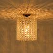 Load image into Gallery viewer, Farmhouze Light-Vintage Luxe Faceted Crystal Tall Cylindrical Cage Ceiling Light-Ceiling Light-Brass-
