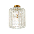 Load image into Gallery viewer, Farmhouze Light-Vintage Luxe Faceted Crystal Tall Cylindrical Cage Ceiling Light-Ceiling Light-Brass-
