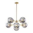 Load image into Gallery viewer, Farmhouze Light - Vintage Luxury Smoked Glass Globe Bubble Sputnik Chandelier - Chandelier - Brass - 
