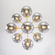 Load image into Gallery viewer, Farmhouze Light - Vintage Luxury Smoked Glass Globe Bubble Sputnik Chandelier - Chandelier - Brass - 
