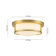 Load image into Gallery viewer, Farmhouze Light-Vintage Opal Glass Drum Dimmable LED Semi Flush Mount-Ceiling Light-Brass-
