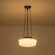 Load image into Gallery viewer, Farmhouze Light - Vintage Rococo Round Embossed Milky Glass Dimmable LED Pendant - Pendant - White Glass - 
