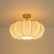 Load image into Gallery viewer, Farmhouze Light-Vintage Round Pleated Cage White Silk Ceiling Light-Ceiling Light-19.7 in-
